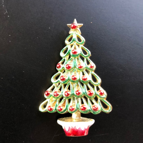 Vintage Christmas Tree Pin Brooch - Picture 1 of 3